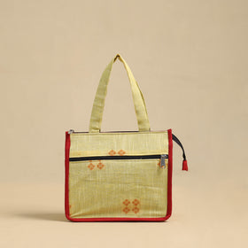 Yellow Handcrafted Cotton Small Hand Bag