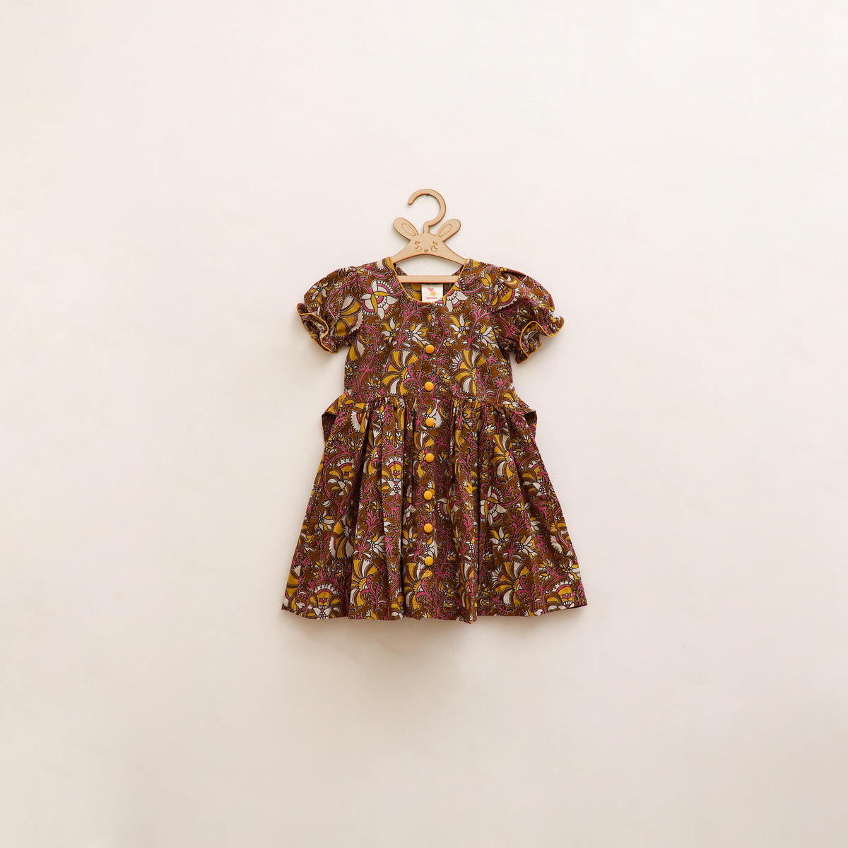 Pure Cotton Girls Frock Dress in Kalamkari Prints (3-4 Years) 44