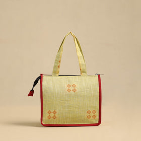 Yellow Handcrafted Cotton Small Hand Bag