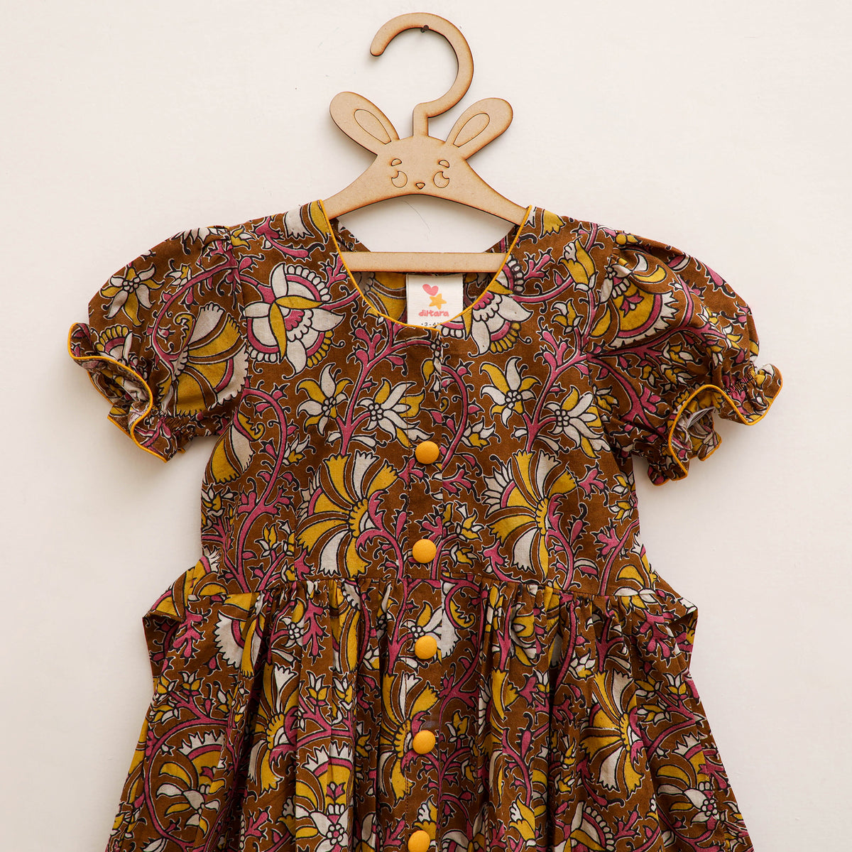 Pure Cotton Girls Frock Dress in Kalamkari Prints (3-4 Years) 44