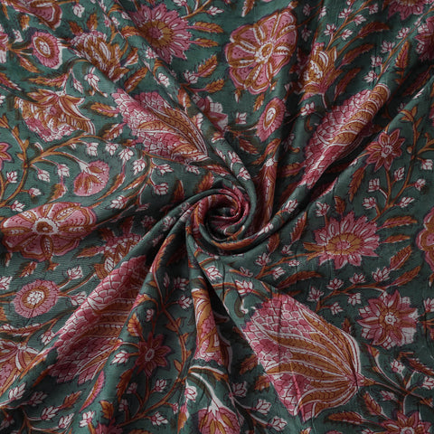 Sanganeri Hand Block Print Modal Silk Fabric 18