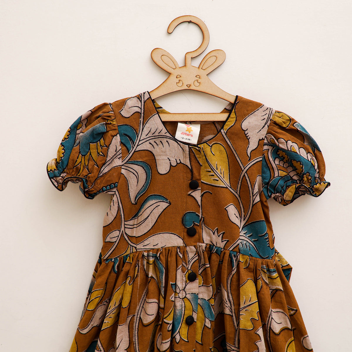 Pure Cotton Girls Frock Dress in Kalamkari Prints (3-4 Years) 45