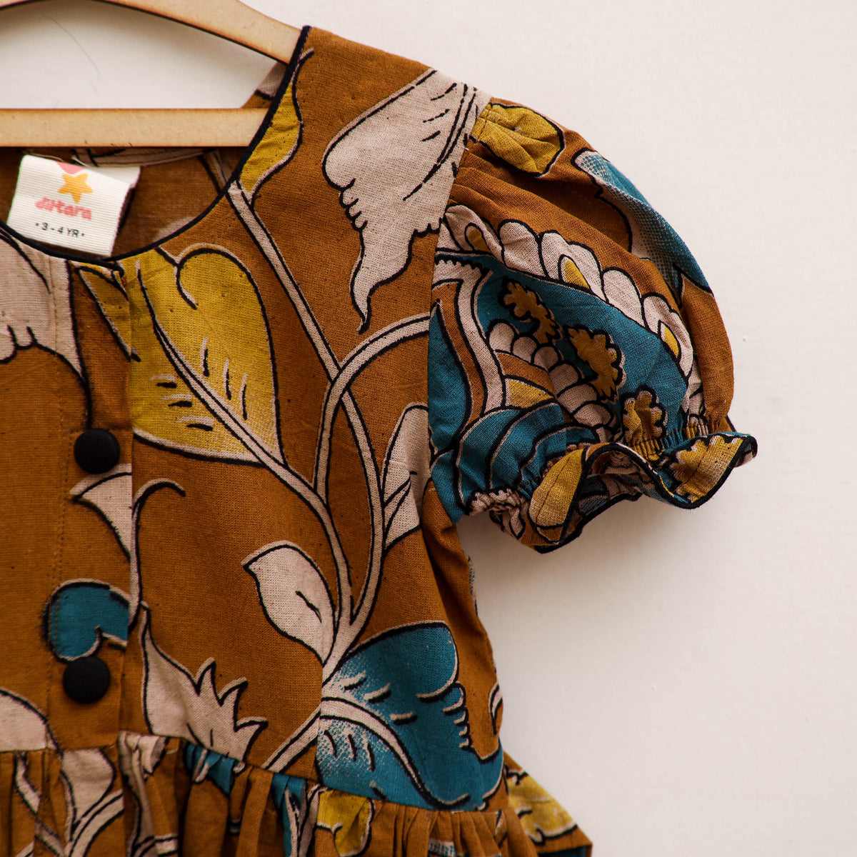 Pure Cotton Girls Frock Dress in Kalamkari Prints (3-4 Years) 45