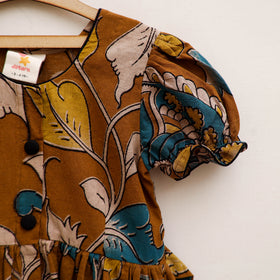 Pure Cotton Girls Frock Dress in Kalamkari Prints (3-4 Years) 45