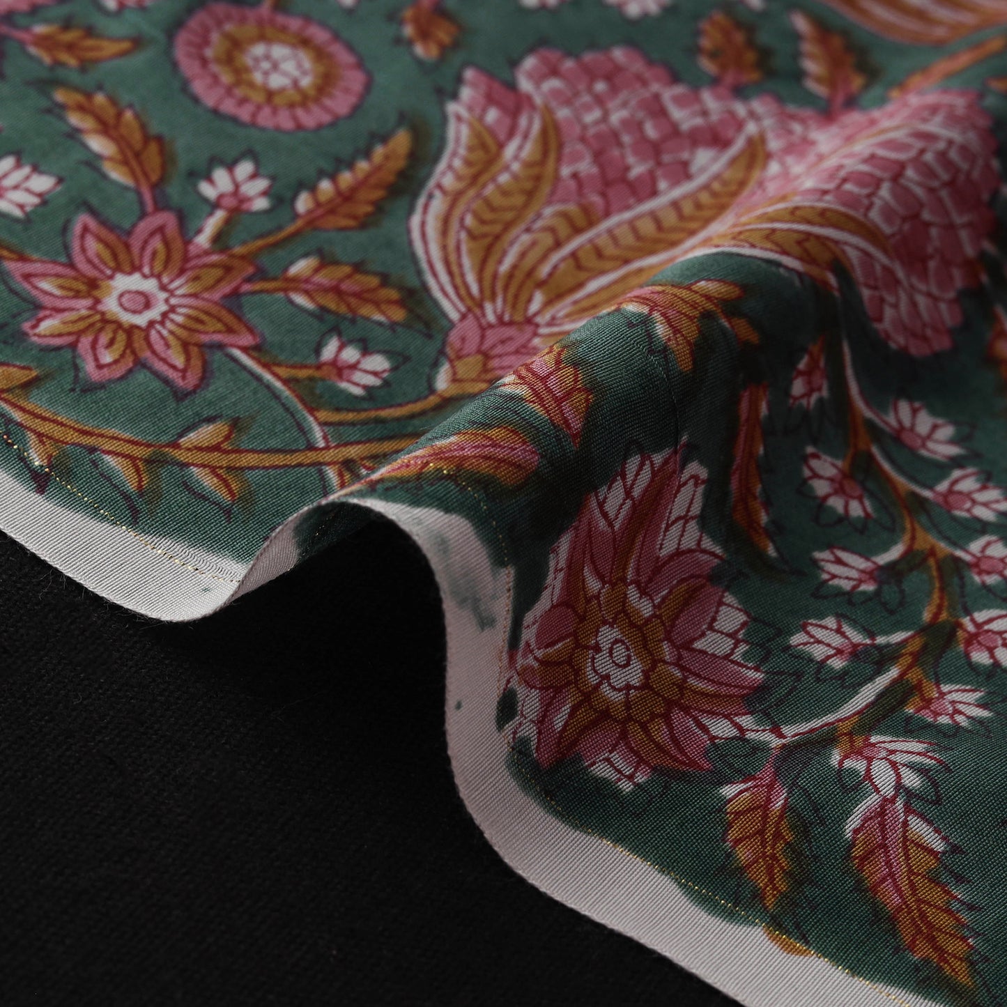 Sanganeri Hand Block Print Modal Silk Fabric 18