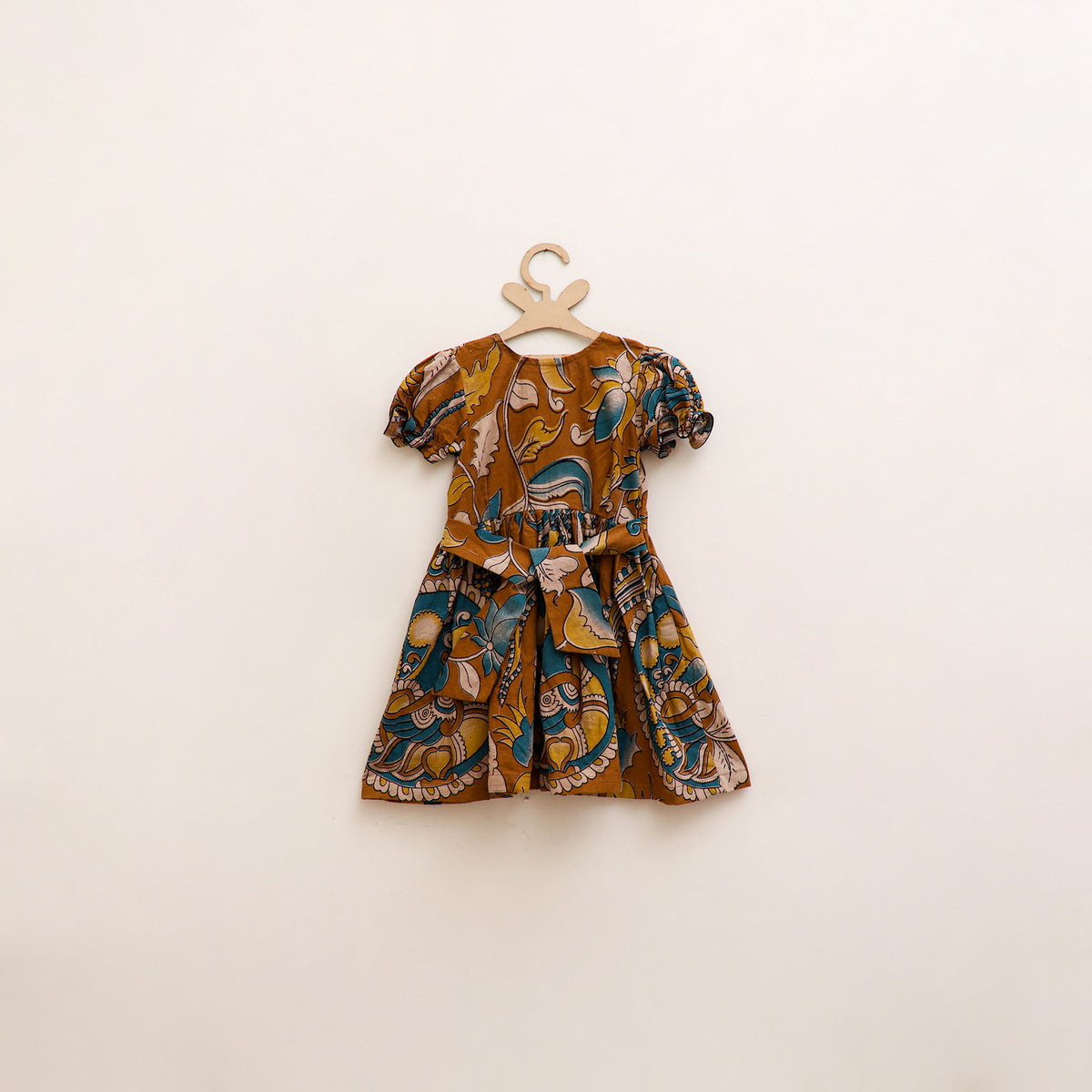 Pure Cotton Girls Frock Dress in Kalamkari Prints (3-4 Years) 45