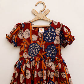 Pure Cotton Girls Frock Dress in Kalamkari Prints (3-4 Years) 46