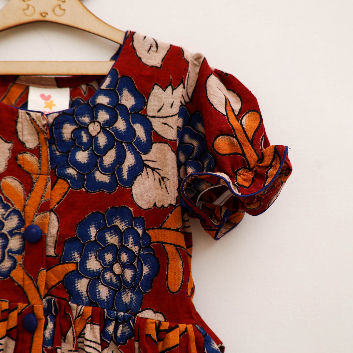 Pure Cotton Girls Frock Dress in Kalamkari Prints (3-4 Years) 46