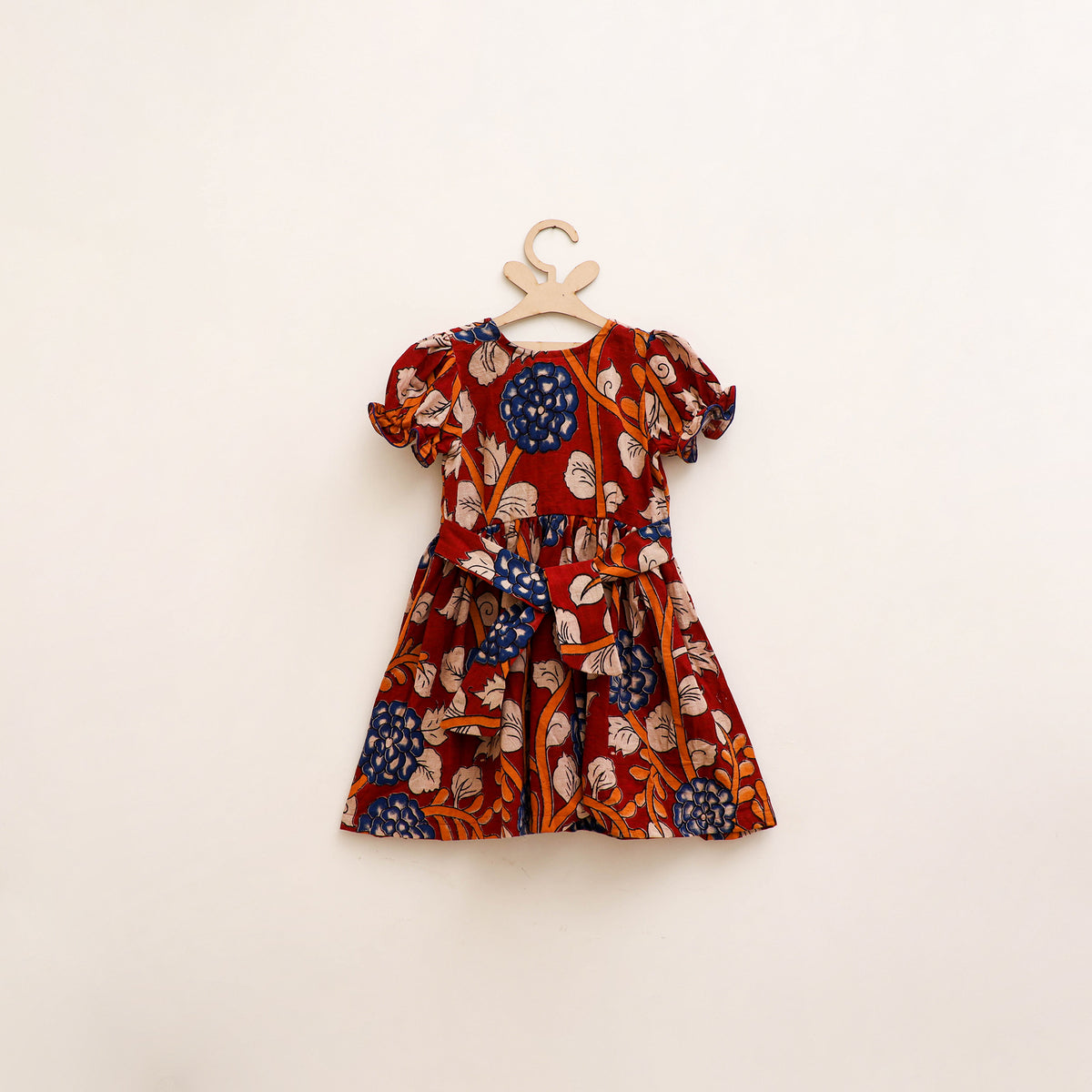 Pure Cotton Girls Frock Dress in Kalamkari Prints (3-4 Years) 46