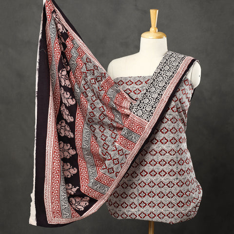 3pc Bagh Print Cotton Dress Material Set
