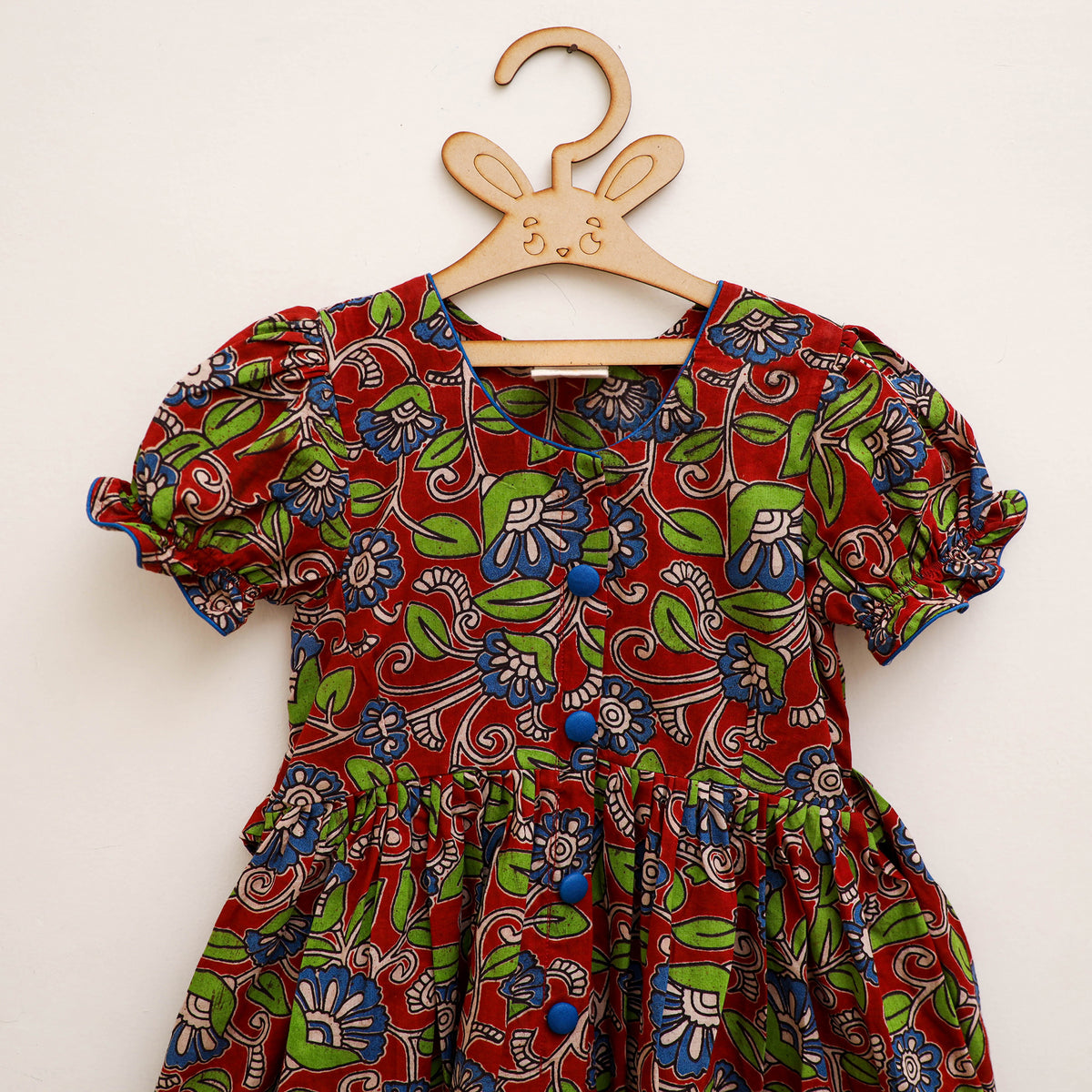 Pure Cotton Girls Frock Dress in Kalamkari Prints (3-4 Years) 47