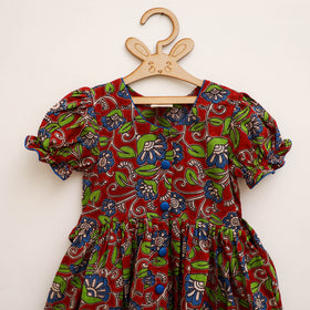 Pure Cotton Girls Frock Dress in Kalamkari Prints (3-4 Years) 47