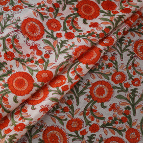 Red - Sanganeri Hand Block Print Modal Silk Fabric 20