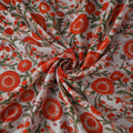Red - Sanganeri Hand Block Print Modal Silk Fabric 20