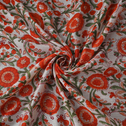 Sanganeri Hand Block Print Modal Silk Fabric 20
