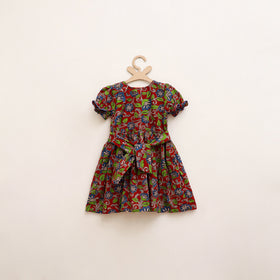 Pure Cotton Girls Frock Dress in Kalamkari Prints (3-4 Years) 47