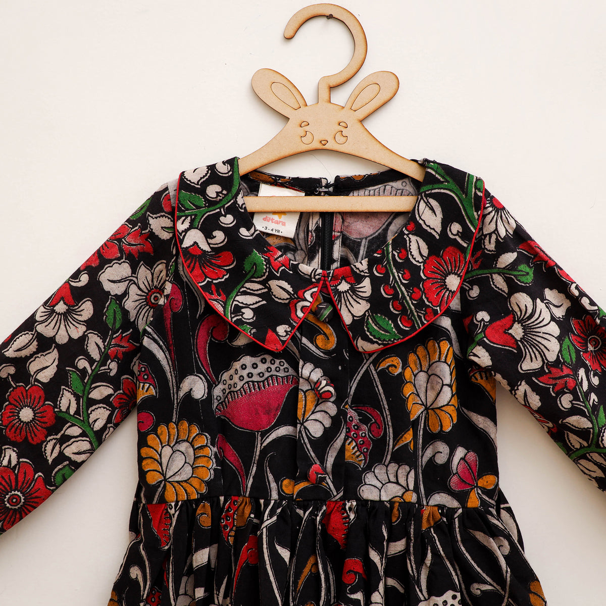 Pure Cotton Girls Frock Dress in Kalamkari Prints (3-4 Years) 48