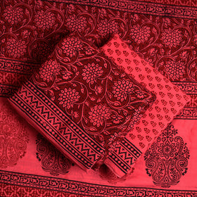  3pc Bagh Print Cotton Dress Material Set