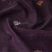 Purple - Srikakulam Jamdani Thread Buti Pure Handloom Cotton Fabric