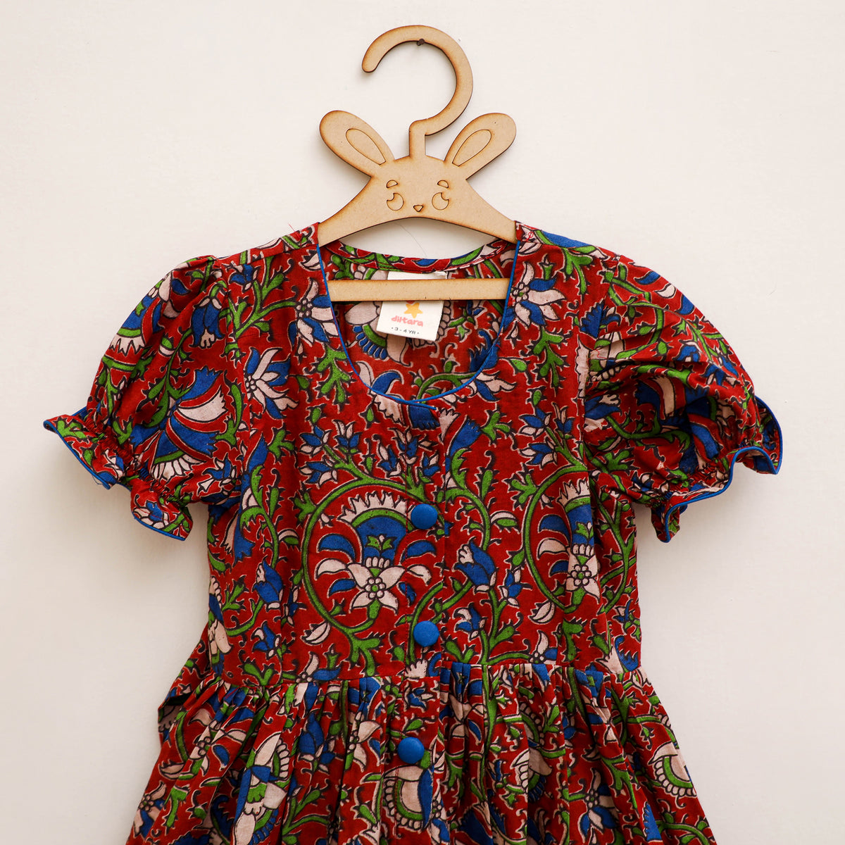 Pure Cotton Girls Frock Dress in Kalamkari Prints (3-4 Years) 49