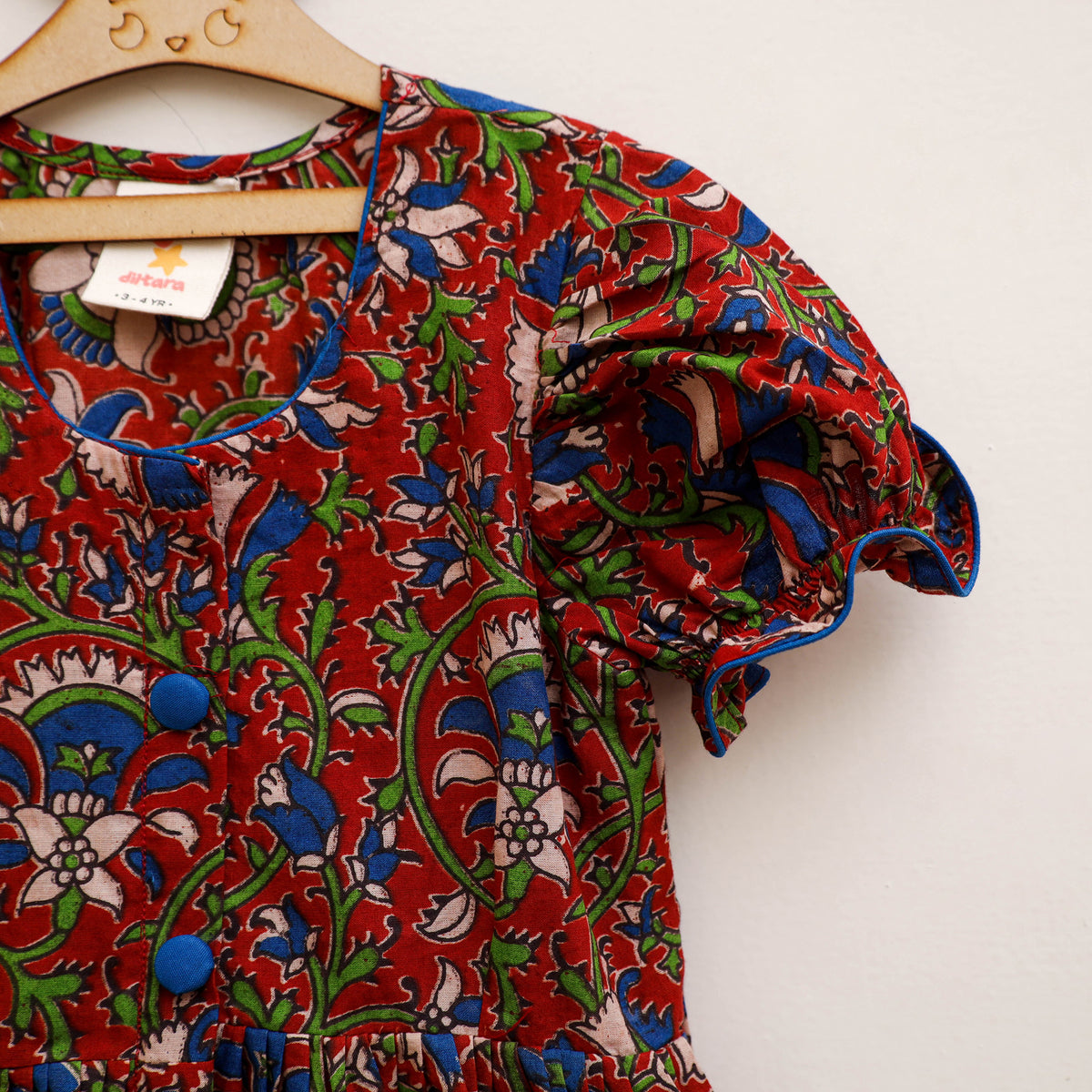 Pure Cotton Girls Frock Dress in Kalamkari Prints (3-4 Years) 49
