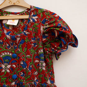 Pure Cotton Girls Frock Dress in Kalamkari Prints (3-4 Years) 49