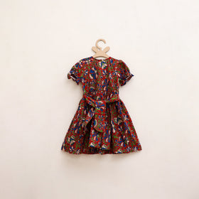 Pure Cotton Girls Frock Dress in Kalamkari Prints (3-4 Years) 49
