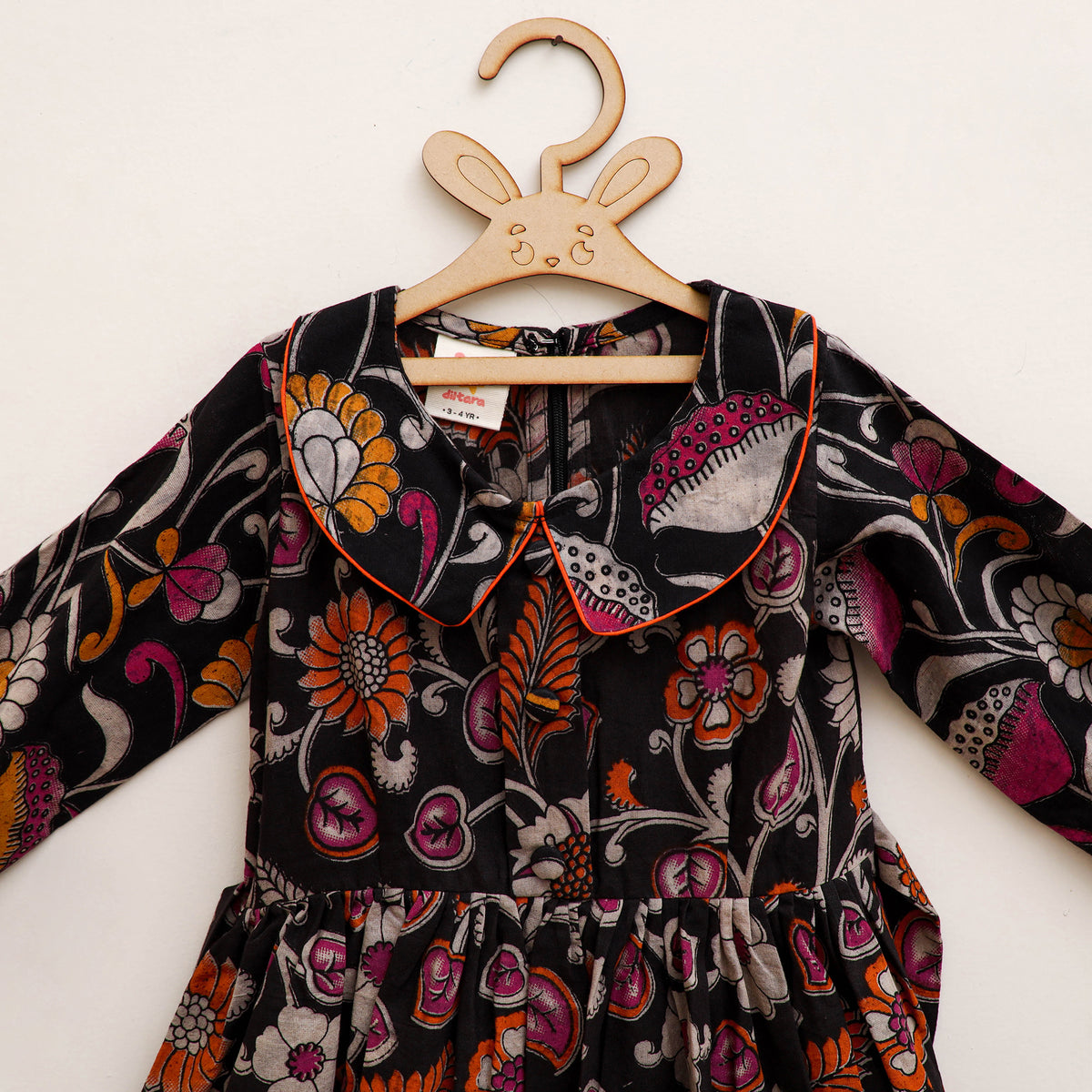 Pure Cotton Girls Frock Dress in Kalamkari Prints (3-4 Years) 50