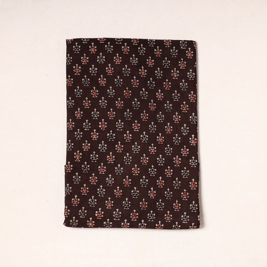 Brown - Ajrakh Block Printed Cotton Precut Fabric (1.5 meter) 28