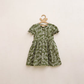 Pure Cotton Girls Frock Dress in Batik Block Prints (3-4 Years) 51