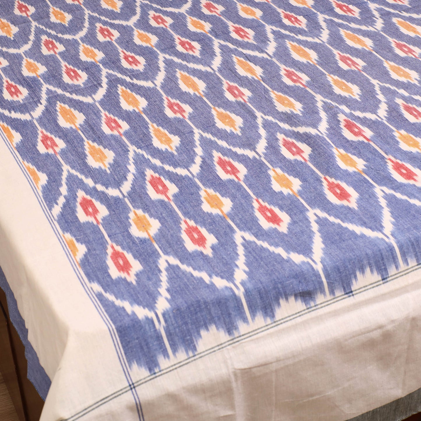 Pochampally Ikat Weave Cotton Single Bedsheet (90 x 60 in) 18
