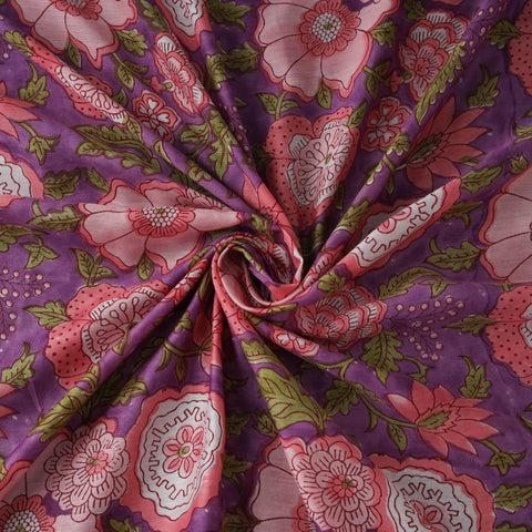 Sanganeri Hand Block Print Modal Silk Fabric 25