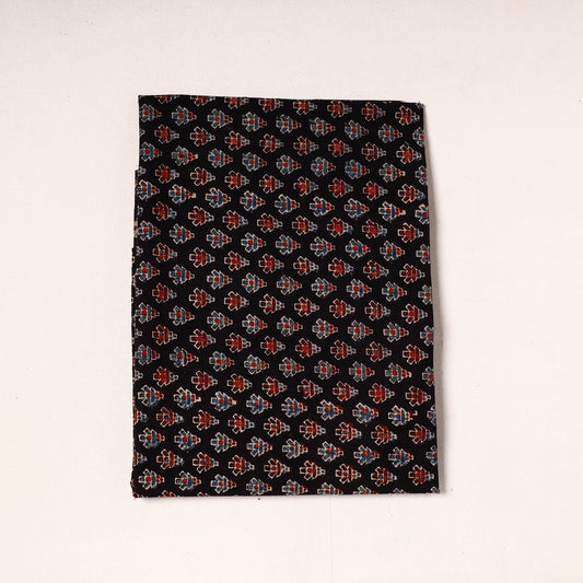 Black - Ajrakh Block Printed Cotton Precut Fabric (1 meter) 30