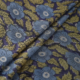 Purple - Sanganeri Hand Block Print Modal Silk Fabric 24