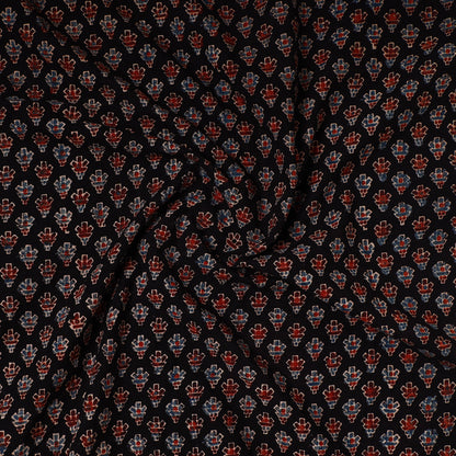 Black - Ajrakh Block Printed Cotton Precut Fabric (1 meter) 30