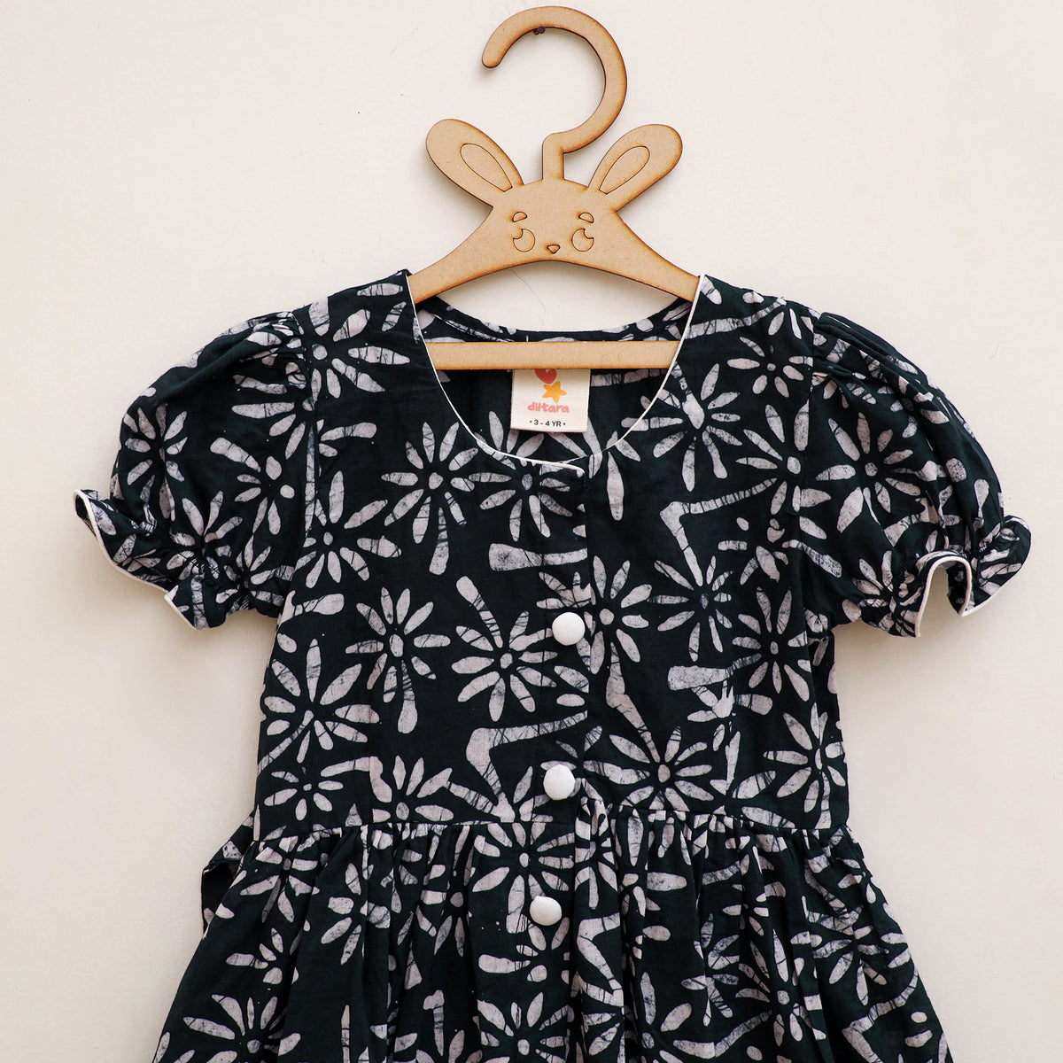 Pure Cotton Girls Frock Dress in Batik Block Prints (3-4 Years) 52