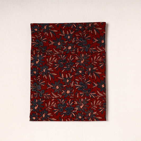 Red - Ajrakh Block Printed Cotton Precut Fabric (1 meter) 31