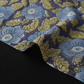 Purple - Sanganeri Hand Block Print Modal Silk Fabric 24