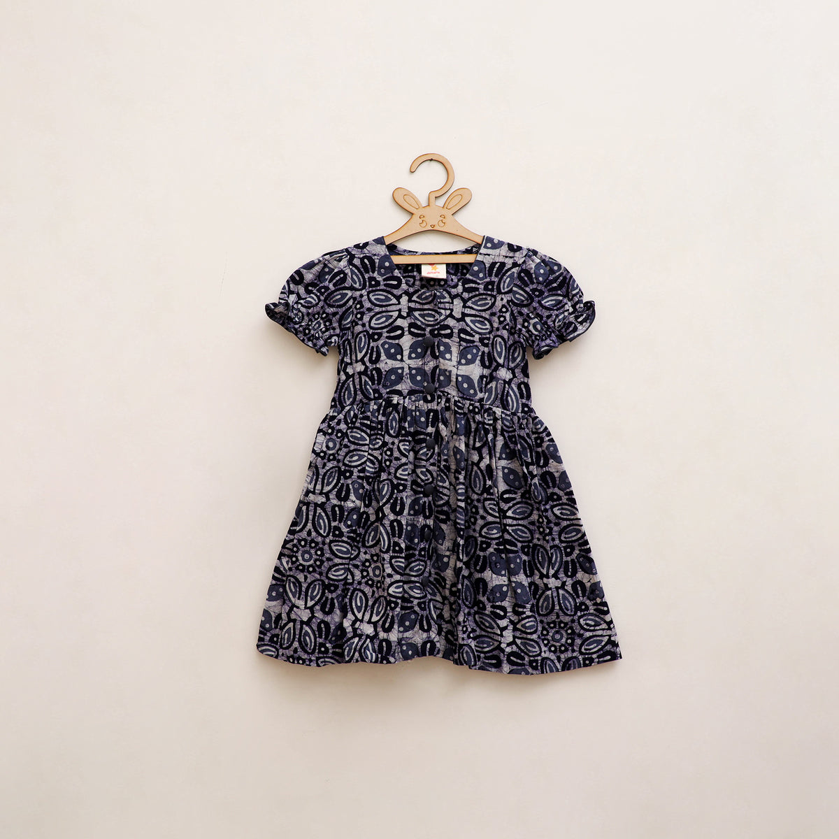 Pure Cotton Girls Frock Dress in Batik Block Prints (3-4 Years) 53