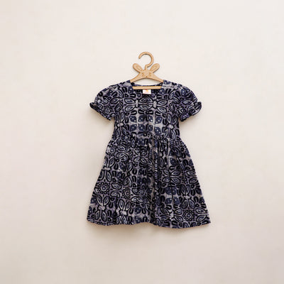 Pure Cotton Girls Frock Dress in Batik Block Prints (3-4 Years) 53