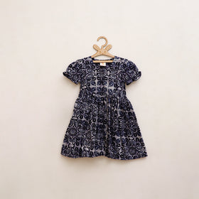 Pure Cotton Girls Frock Dress in Batik Block Prints (3-4 Years) 53
