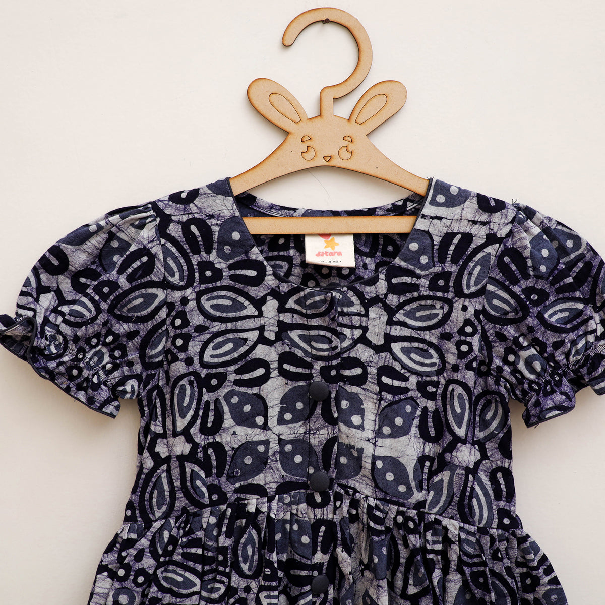 Pure Cotton Girls Frock Dress in Batik Block Prints (3-4 Years) 53