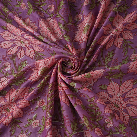 Sanganeri Hand Block Print Modal Silk Fabric 26