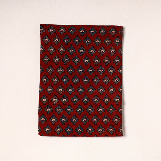Red - Ajrakh Block Printed Cotton Precut Fabric (1 meter) 33