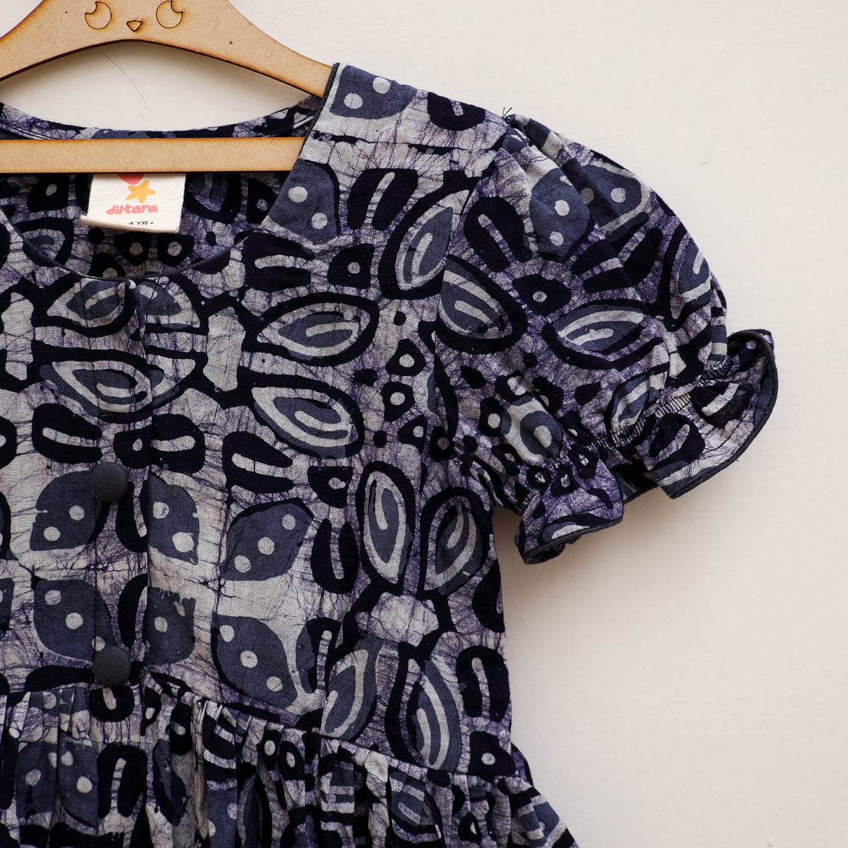 Pure Cotton Girls Frock Dress in Batik Block Prints (3-4 Years) 53