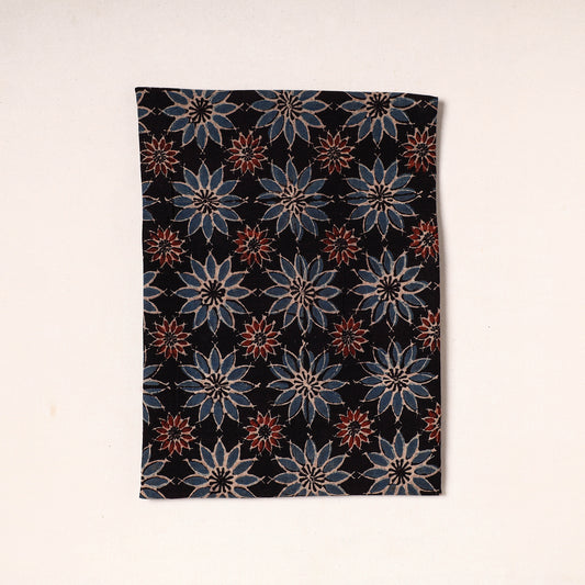 Black - Ajrakh Block Printed Cotton Precut Fabric (1.15 meter) 34