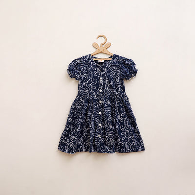 Pure Cotton Girls Frock Dress in Batik Block Prints (3-4 Years) 54