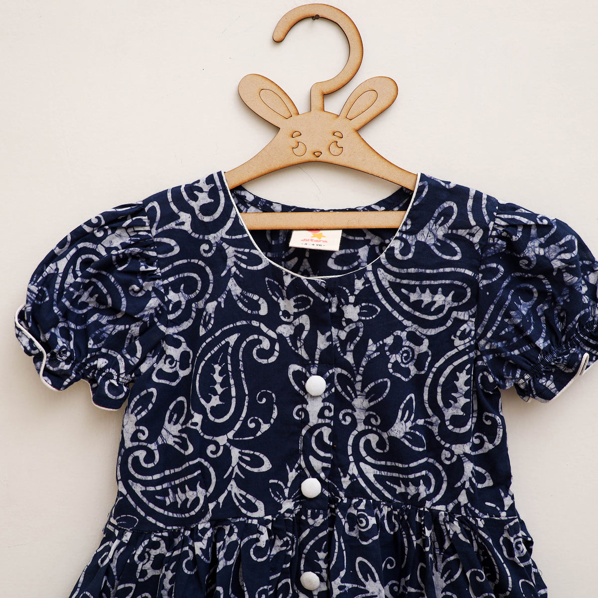 Pure Cotton Girls Frock Dress in Batik Block Prints (3-4 Years) 54