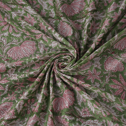 Sanganeri Hand Block Print Modal Silk Fabric 27