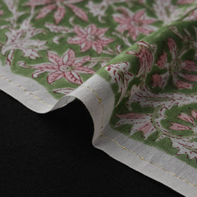Green - Sanganeri Hand Block Print Modal Silk Fabric 27